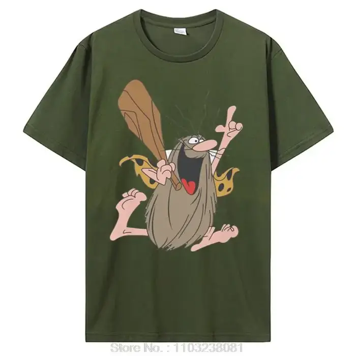 T-shirt graphique Hanna Barbera pour homme, services.com Caveman, Cavey, impression de dessin animé
