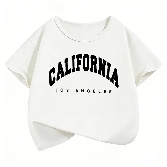 T-shirts imprimés avec la lettre California Los Angeles, T-shirt à la mode pour enfants, garçons et 
