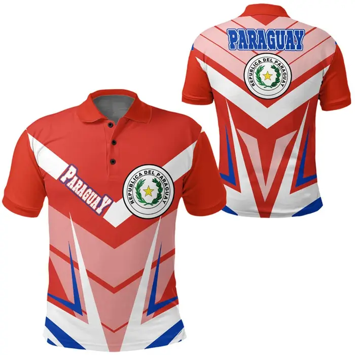 Polo imprimé carte 3D du Paraguay Feel pour femmes