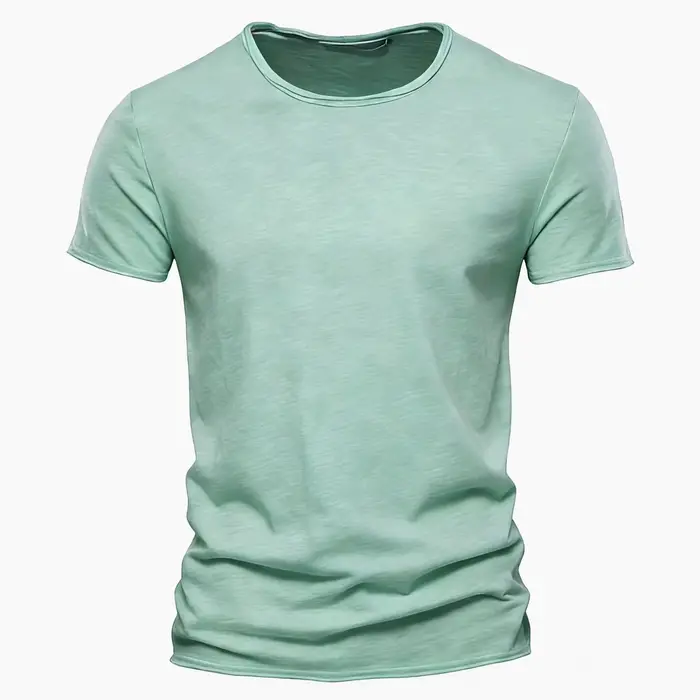 100% coton hommes T-shirt décontracté doux Fitness été mince T-shirts hommes vêtements de maison col