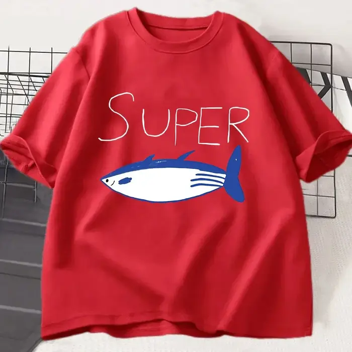 T-shirts Kpop coréens Jin Super Tuna Fish, T-shirt Vintage à manches courtes pour femmes, vêtements décontractés, Design ludique, harajuku