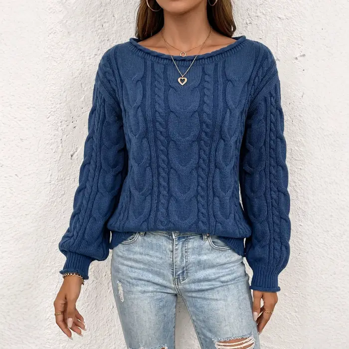 Hauts pour femmes, vêtements pour femmes en tricot à col rond