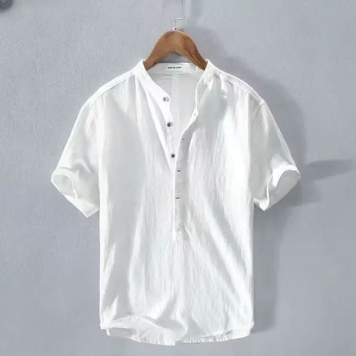 Nouvelles chemises en coton et lin pour hommes