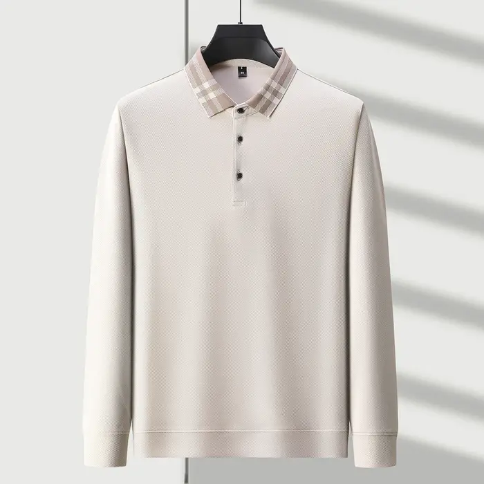 Polo léger de marque de luxe à manches longues