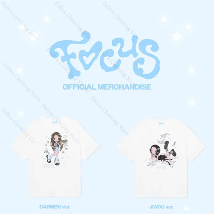 2025 Hearts2Hearts Album FOCUS série T-shirt imprimé