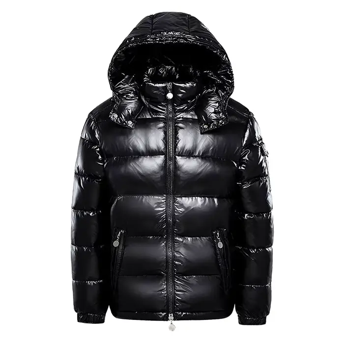 Doudoune homme décontracté noir brillant Couple unisexe à capuche bouffante vêtements d'extérieur ho