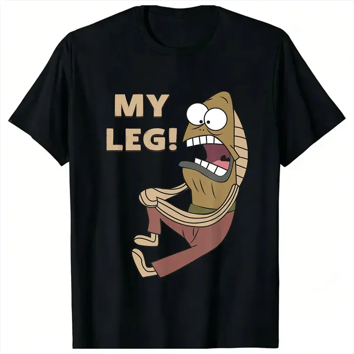 Fred le poisson, mon pied ! T-shirts Spongebob pour hommes, 100% coton, décontractés, col rond, manc