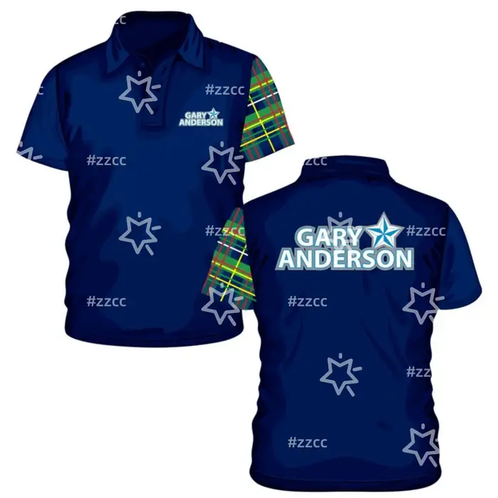 Maillot réplique Gary Anderson 2026, polo zippé, t-shirt de sport à séchage rapide pour homme, vêtem