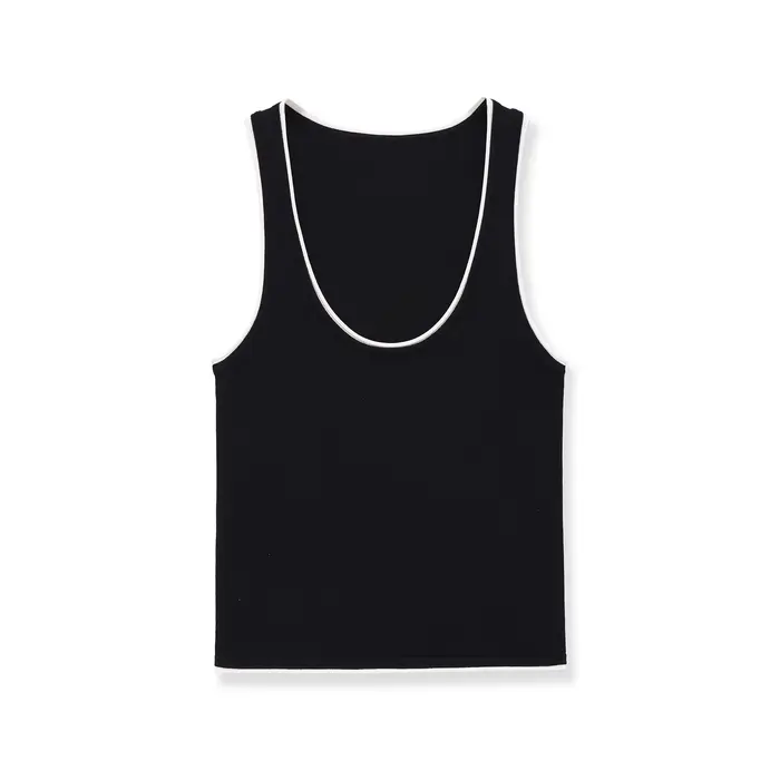 Haut tricoté classique pour femme avec bordure, style polyvalent et tendance, nouveau modèle en poly