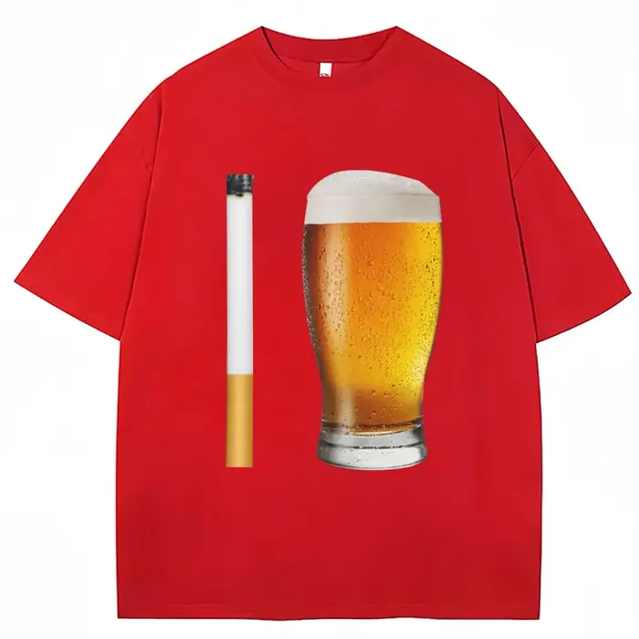 T-shirt manches courtes homme et femme, streetwear décontracté, humour, blague, Laguna ette et bière