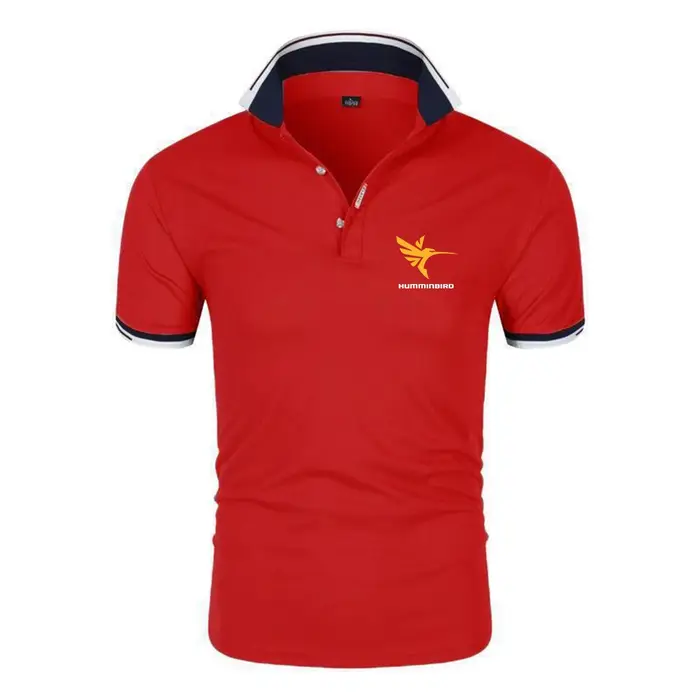 Nouveau polo pour homme Humminbird, six couleurs, en tissu de coton doux et confortable, à manches courtes et de haute qualité.