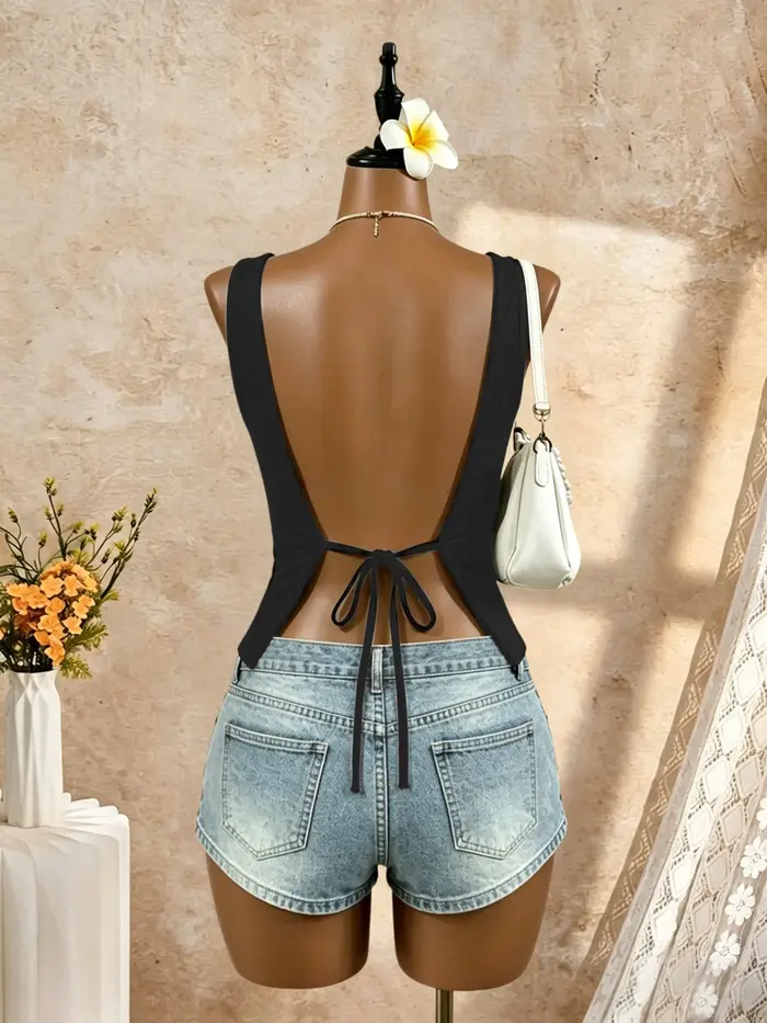 Débardeur Crop Femme à Bretelles Larges