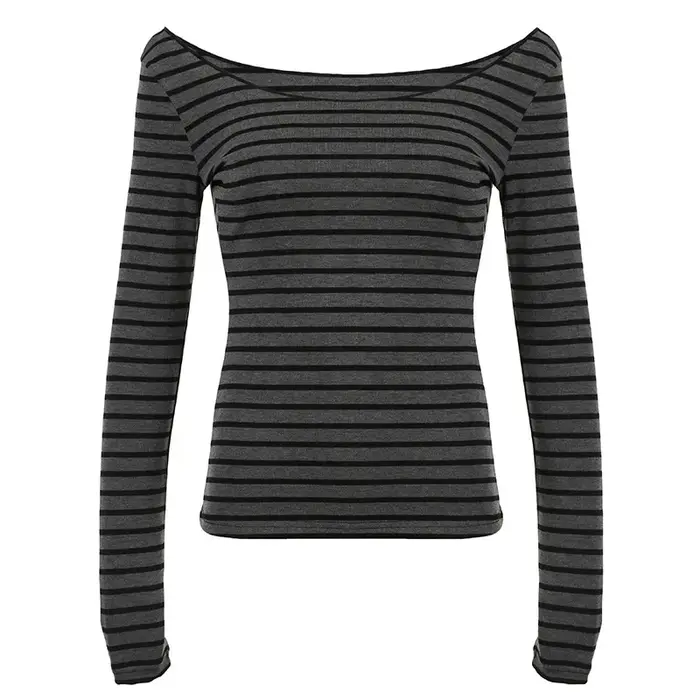T-Shirt rayé à manches longues pour femmes