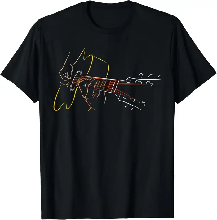 T-shirt guitare acoustique - Un excellent cadeau pour les guitaristes ou les groupes. T-shirt imprim