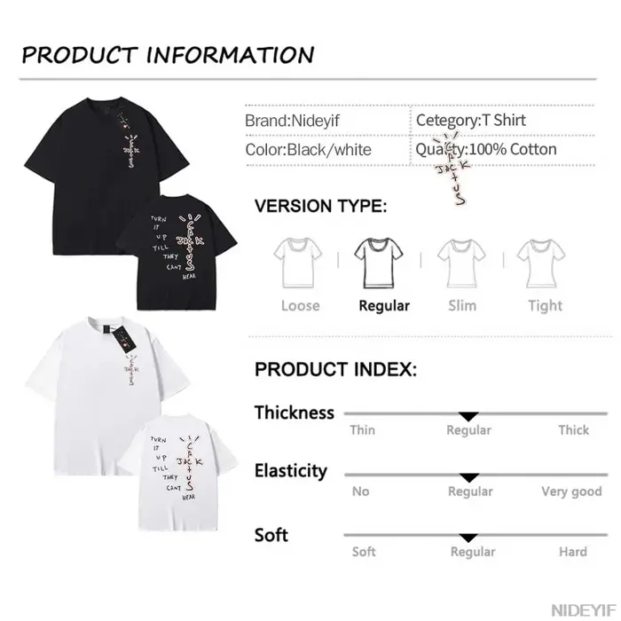 100% coton t-shirt hommes femmes mode Hip Hop t-shirts cactus jack lâche à manches courtes Fans cadeau hauts