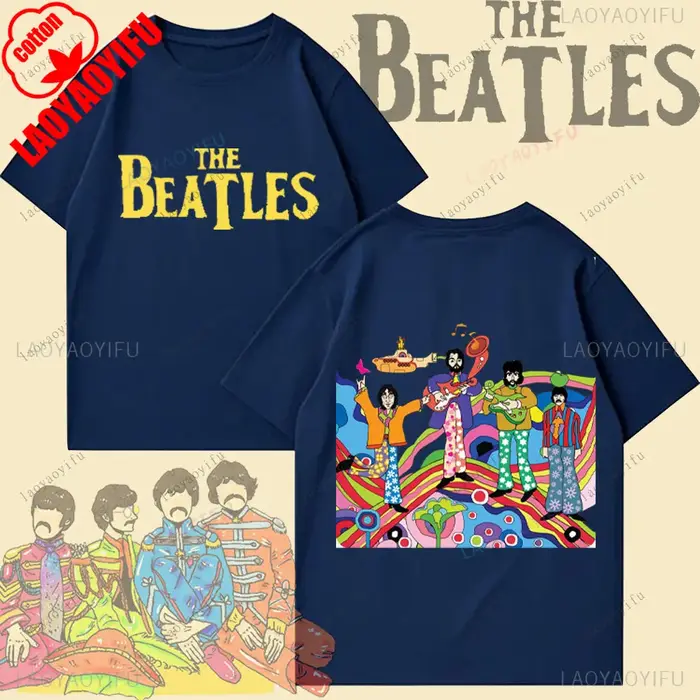 T-shirt The Beatles Black Rock Band, hauts en coton de haute qualité, mode automne, T-Shirt de sport
