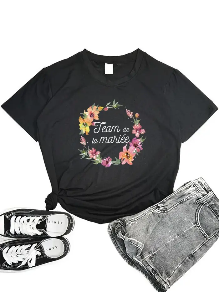 T-shirt Team De La Mariée pour Femme