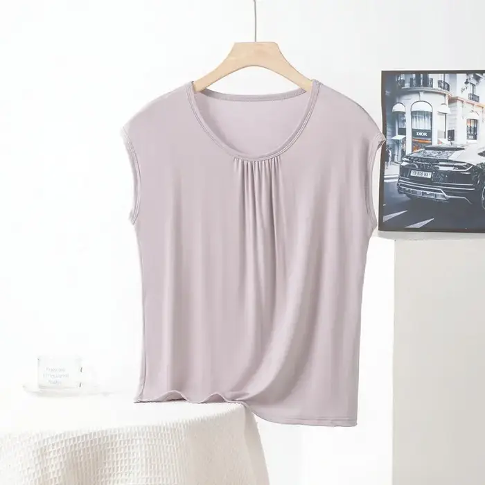 T-shirt sans manches pour femme, couleur unie, grande taille XL à 8XL