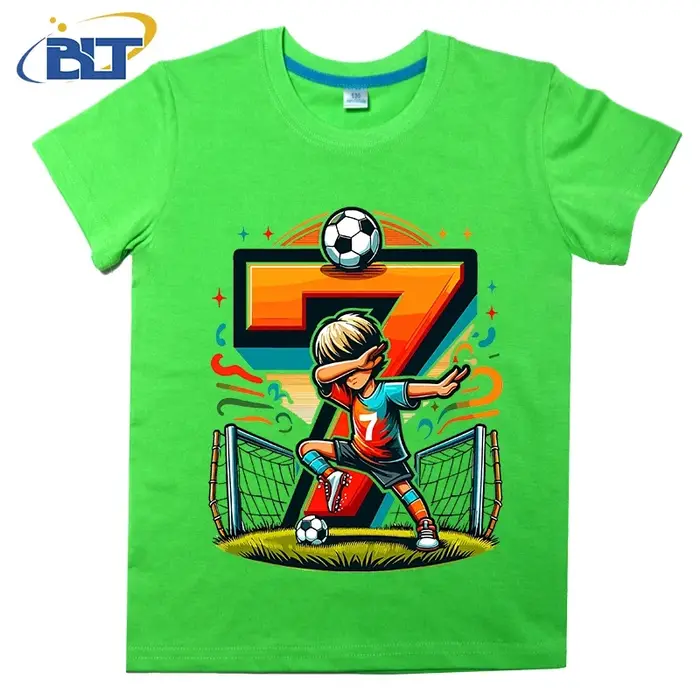T-shirt d'été en coton à manches courtes pour enfants de 7 ans