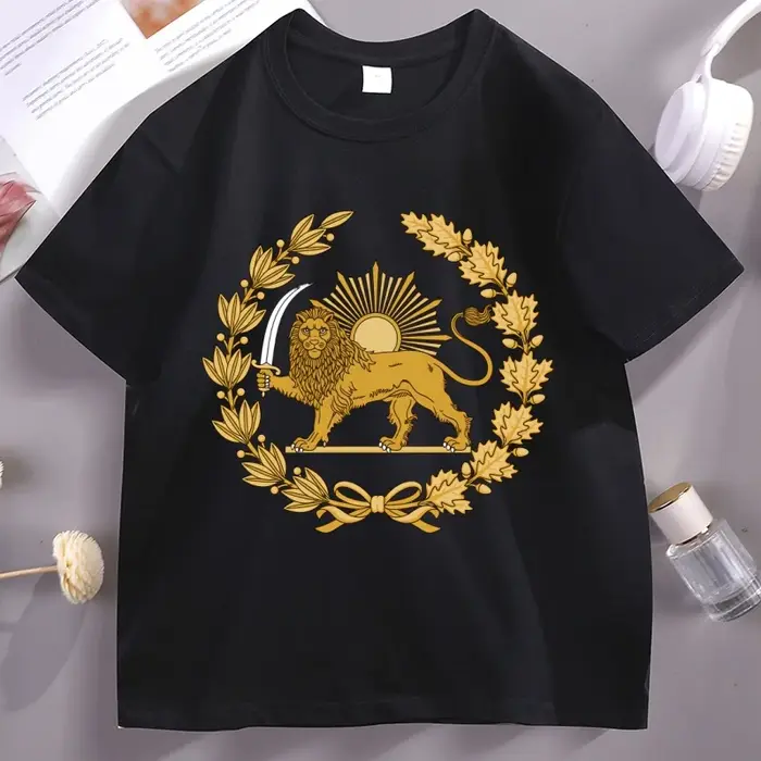 T-shirt Iran Lion et Soleil, fierté persane, t-shirt avec carte de l'Iran, vêtements iraniens unisex