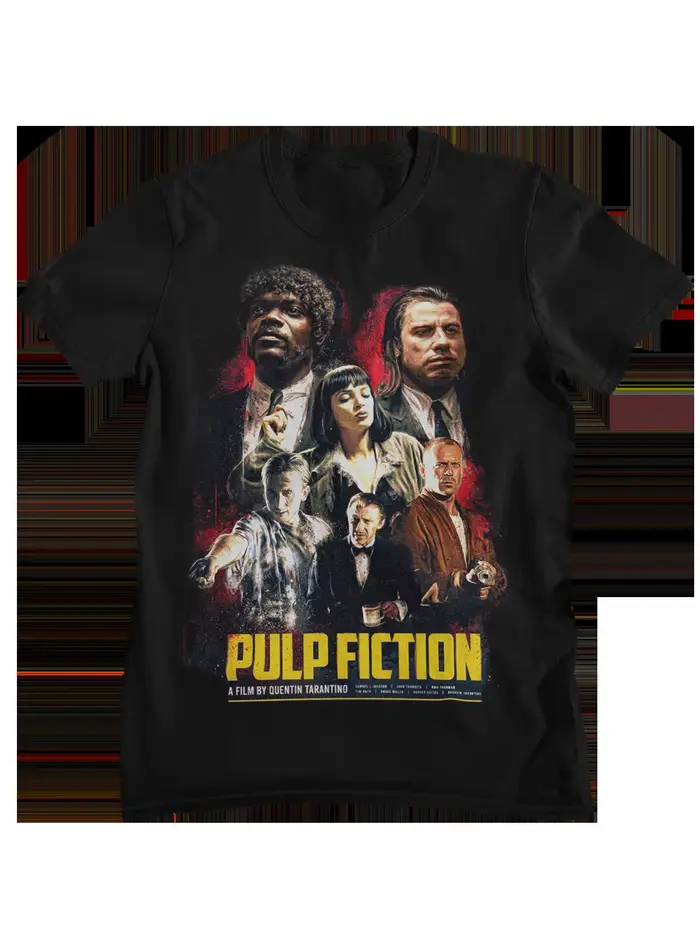 T-shirt rétro Pulp Fiction avec affiche de film, pour hommes et femmes, décontracté, en coton, Taran