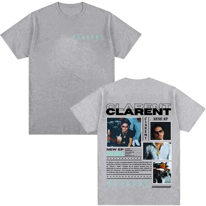 Rappeur CLARENT Album 2025 Merch T-shirt vêtements pour hommes Hip Hop manches courtes t-shirts homme mode haute