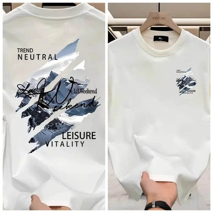 T-shirt décontracté d'été respirant à manches courtes pour homme, idéal pour les sorties en extérieu