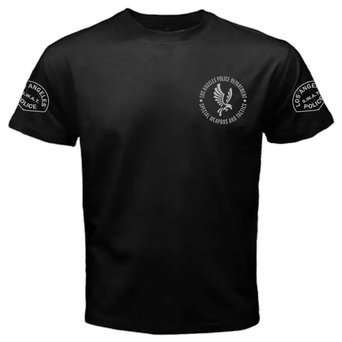 T-shirt en coton pour homme, style SWAT, inspiré de la police de Los Angeles, collection été 2026, r