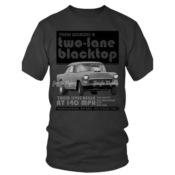 Two-Lane Blacktop Wt Funny T-shirt graphique à manches courtes pour hommes Noir Vv