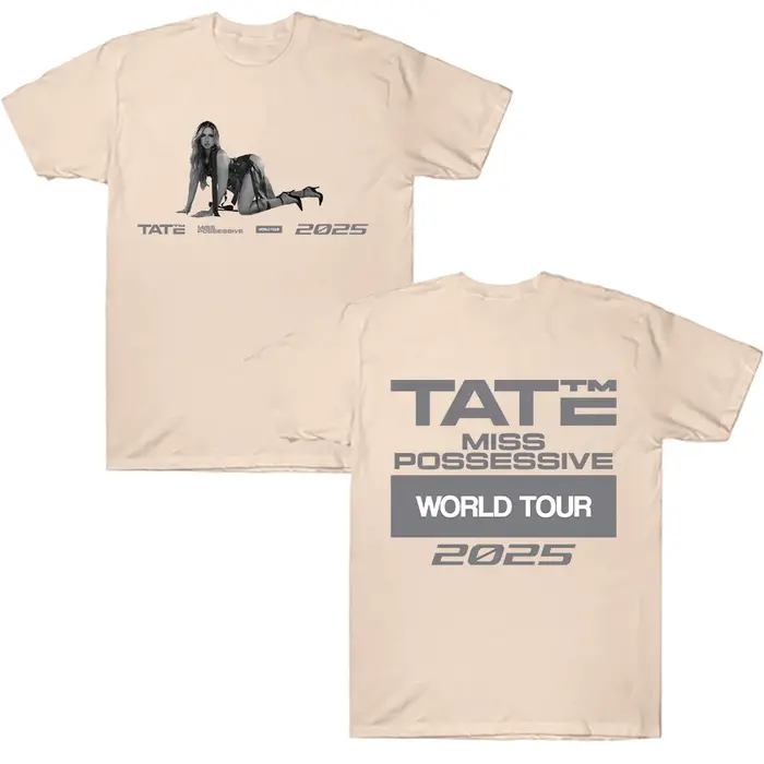 Tate McRae Miss Possessive 2025 World Tour Tee Hommes Femmes Vêtements Coton Manches Courtes T-shirts D'été T-shirt Y2K Hauts Fans Cadeau