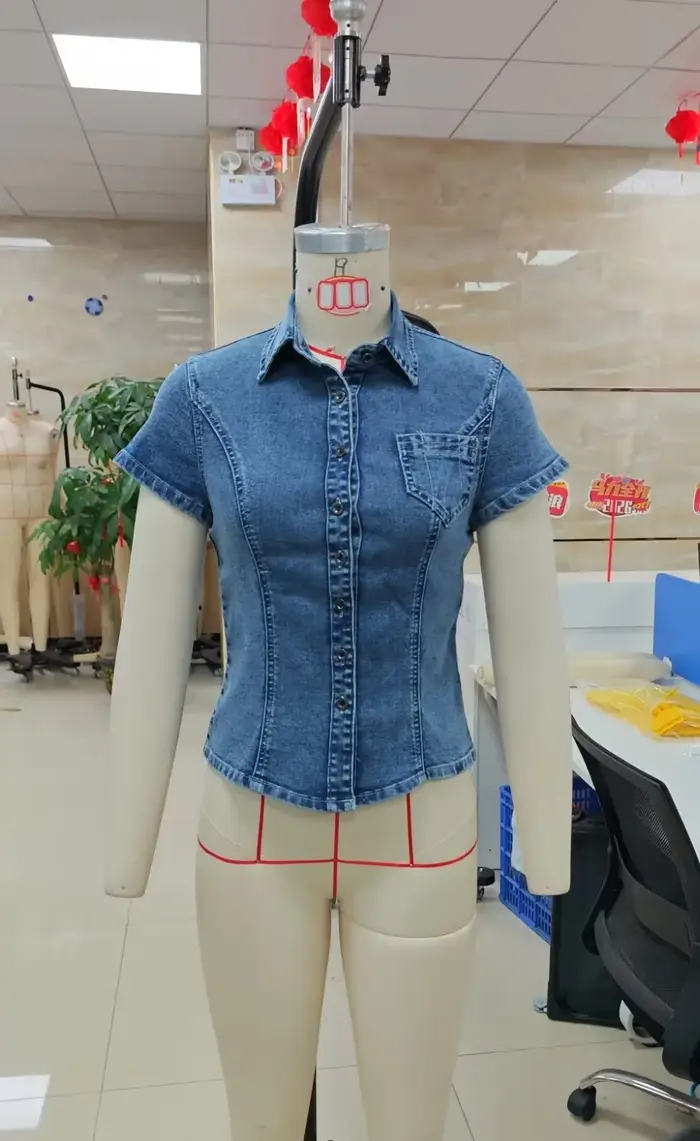 Chemise en jean slim pour femme