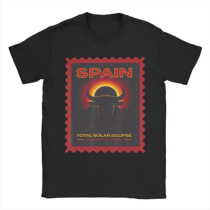 T-shirt pour hommes, éclipse solaire totale en Espagne 2026
