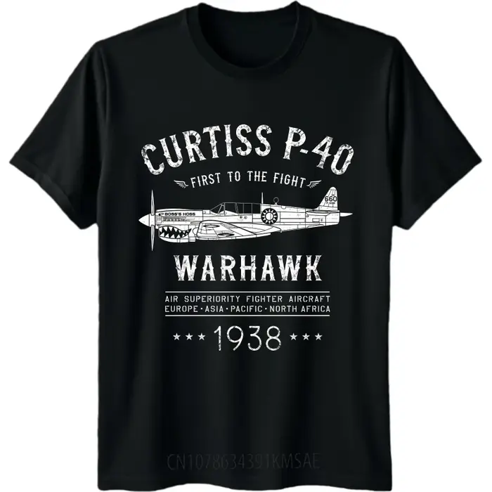 P-40 Warhawk haut d'été classique T-shirt hommes T-shirt adulte col rond dessus respirants graphique