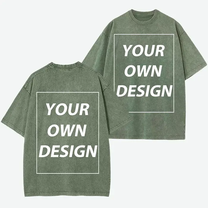T-shirt personnalisé avec votre photo pour homme, en coton lavé, respirant, à manches courtes, style