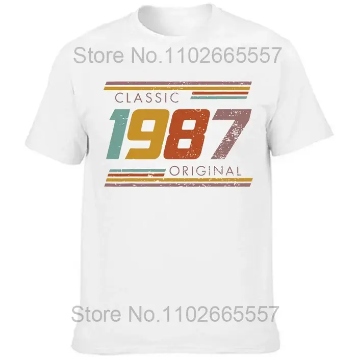 Classique 1987 Original Vintage édition rétro anniversaire t-shirts été graphique coton Streetwear à