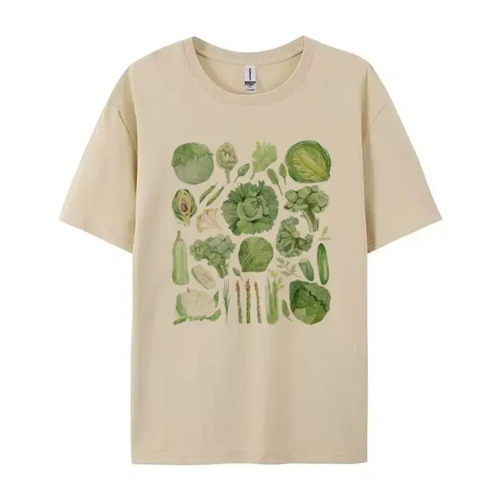 T-shirt graphique vintage à motif végétal