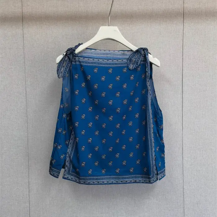 Débardeurs pour femmes 100% coton, fins, à lacets, rétro, sans manches, imprimés, tendance, nouveaux