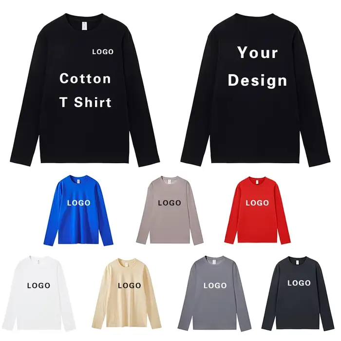 T-shirt manches longues en coton pour hommes et femmes