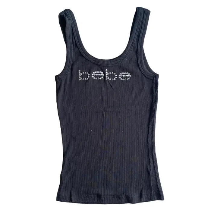 Débardeur Vintage sans manches avec lettres imprimées, haut court de personnalité, Slim, Streetwear,