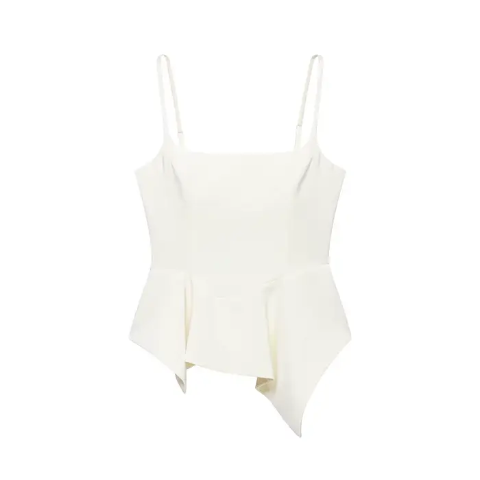 Nouveauté 2026 : Hauts Peplum pour femmes, style vacances d'été, sexy, dos nu, fines bretelles, cami
