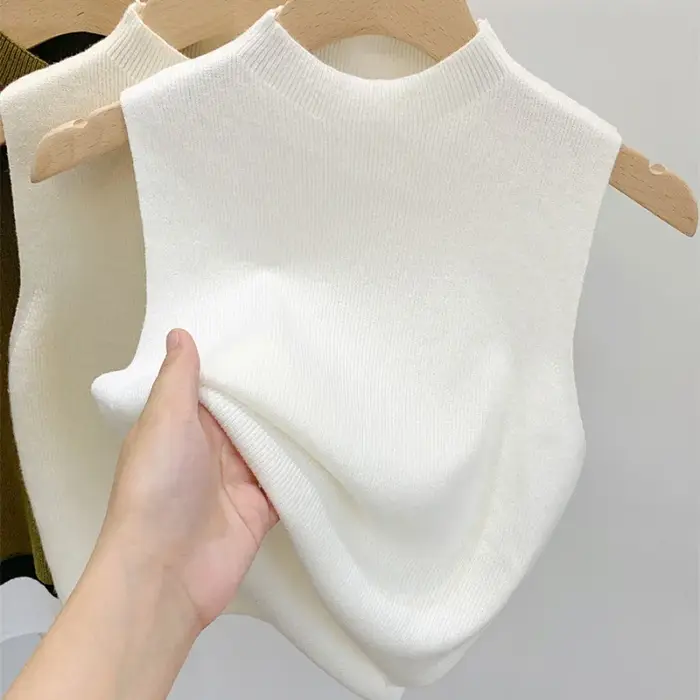 1 pièces printemps été femmes tricoté débardeurs fille mince hauts basique décontracté
