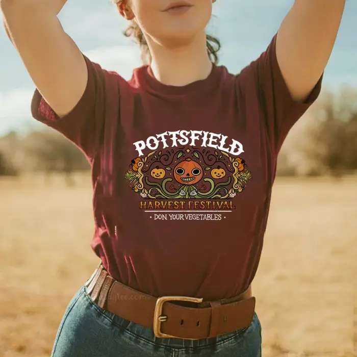 Pottsfield – T-shirt d'halloween au mur de jardin