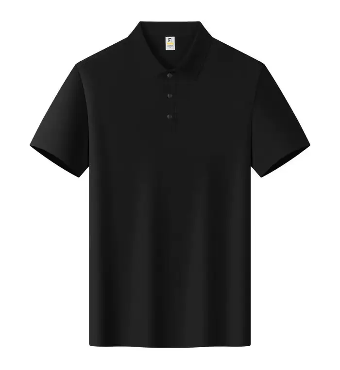 Polo de haute qualité, doux et respirant, en soie glacée, coton 200g, anti-plis, couleur unie, sans 