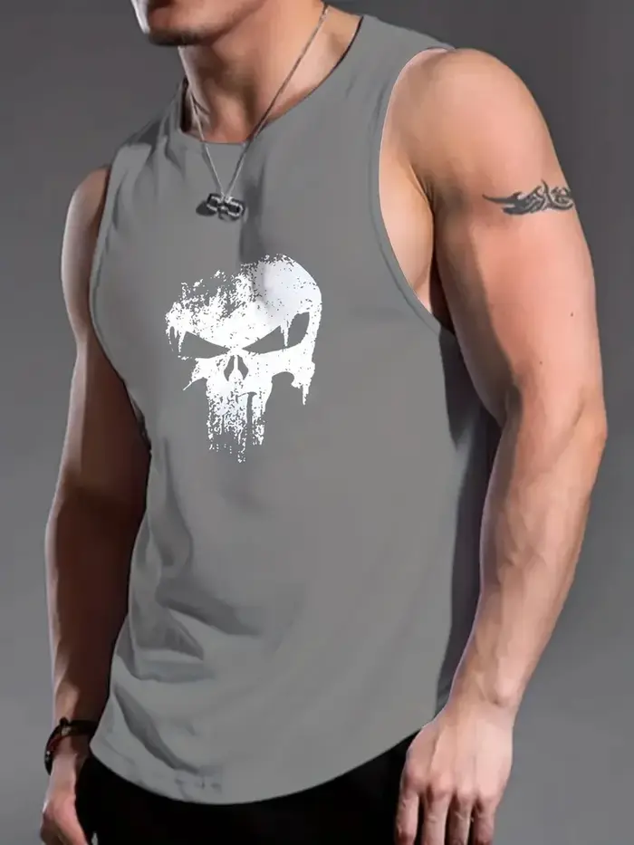 T-shirt sans manches à col rond pour hommes, pour le sport et la remise en forme au quotidien, T-shi