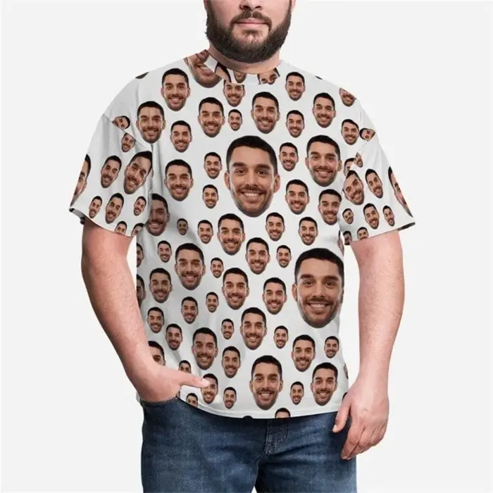 T-shirts de visage personnalisés pour hommes impression complète personnalisé bricolage