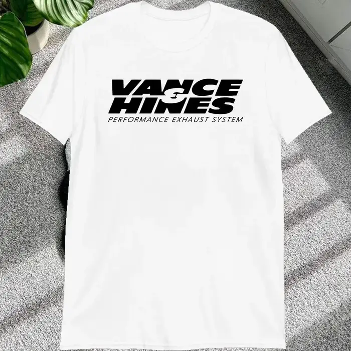 VANCE HINES imprimé mode homme T-SHIRT inspiré moto course systèmes d'échappement homme T-SHIRT déco