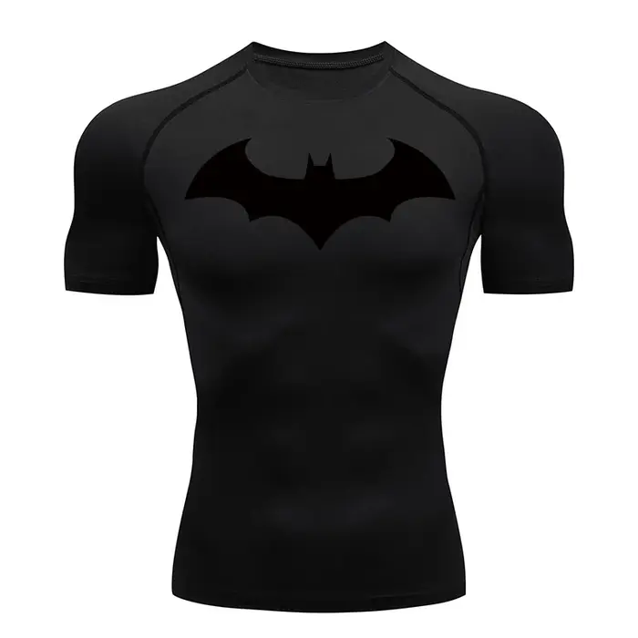 T-shirts de compression à motif chauve-souris pour hommes
