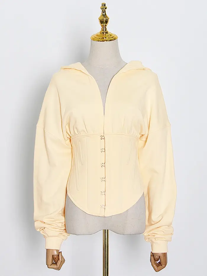 TWOTWurea YLE-Sweat-shirt à Capuche et Manches sulfpour Femme