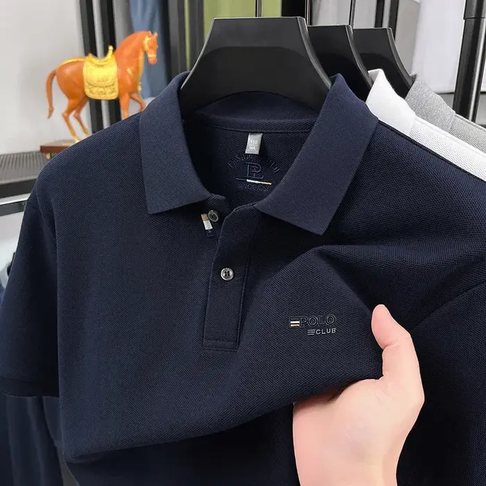 Polo homme d'affaires en maille nid d'abeille