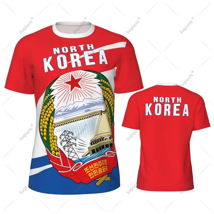T-shirt de sport pour hommes et femmes avec drapeau de la Corée du Nord